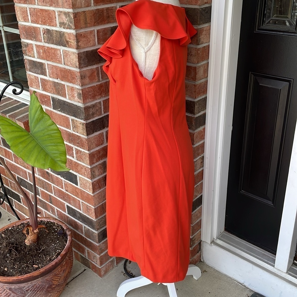 Calvin Klein‎ Sleeveless Orange / Tangerine Dress - Picture 5 of 10